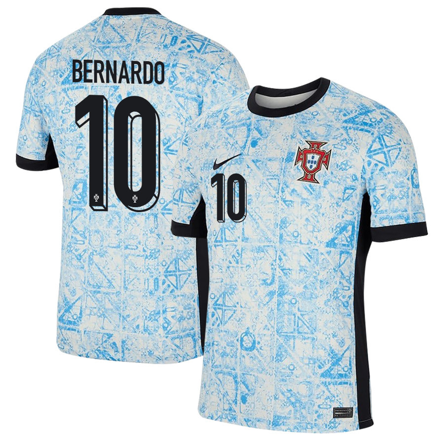 Bernardo Silva 10 Portugal National Team 2024/25 Away Men Jersey - Cream/Blue