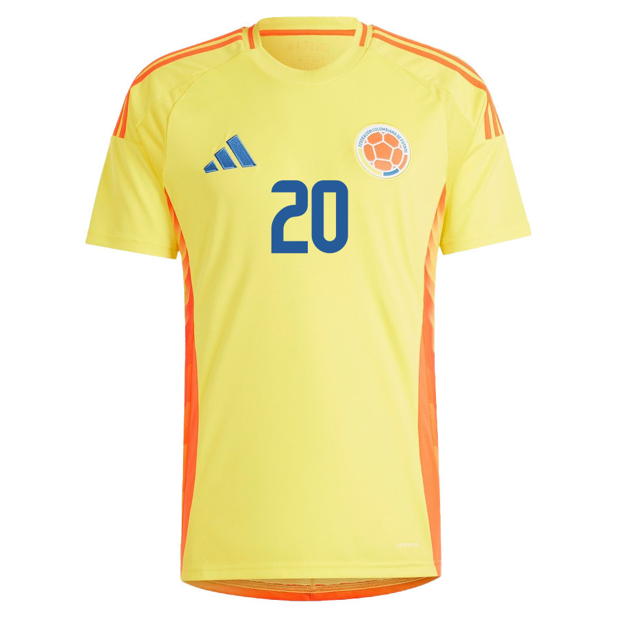 Juan Quintero 20 Colombia National Team 2024/25 Home Men Jersey - Yellow