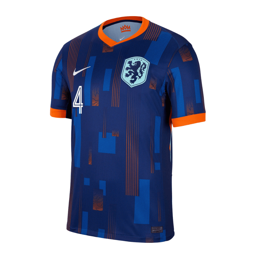Virgil van Dijk 4 Netherlands National Team 2024 Away Men Jersey - Blue