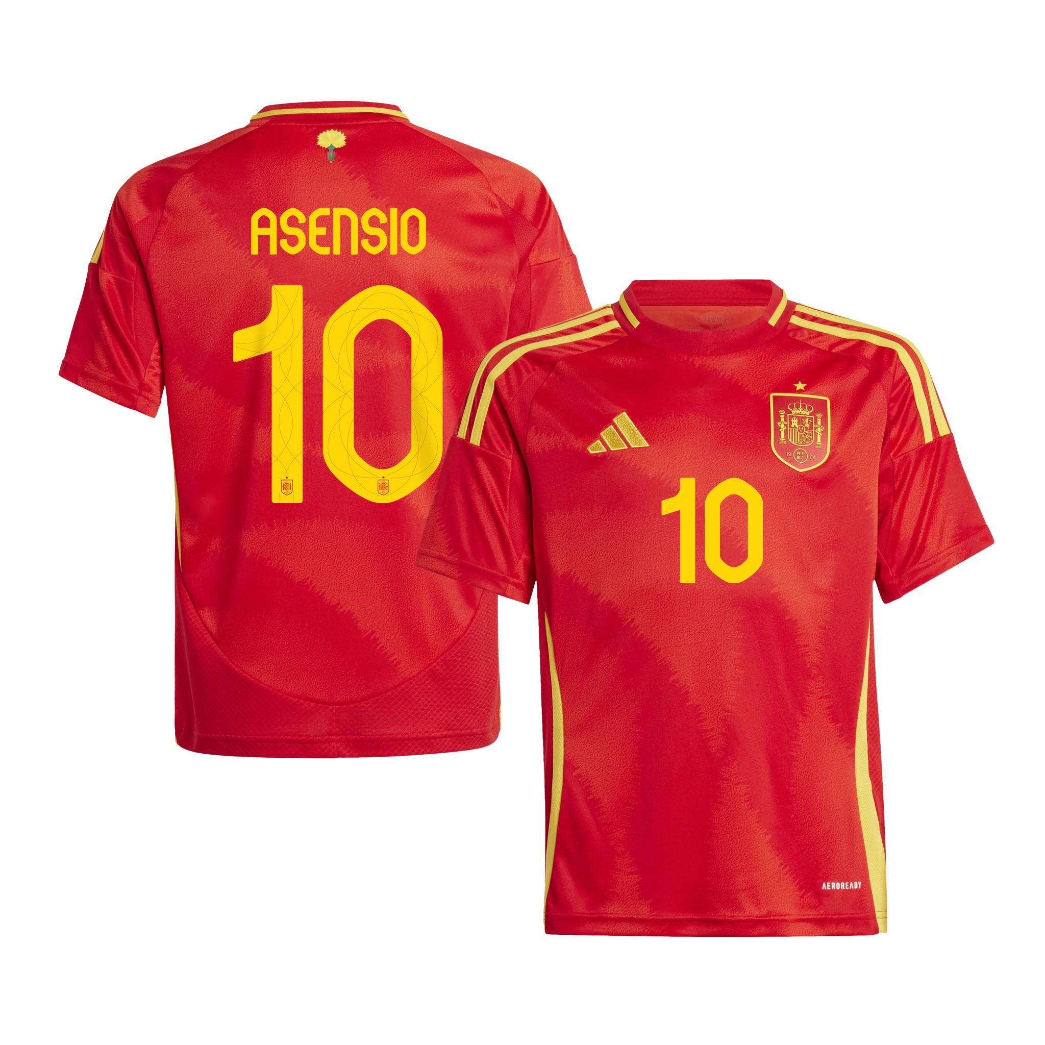 Marco Asensio 10 Spain National Team 2024 Home YOUTH Jersey - Red