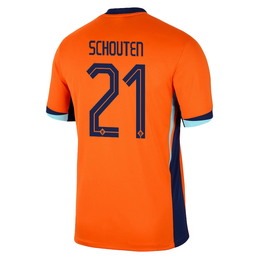 Jerdy Schouten 21 Netherlands National Team 2024/25 Home Men Jersey - Orange