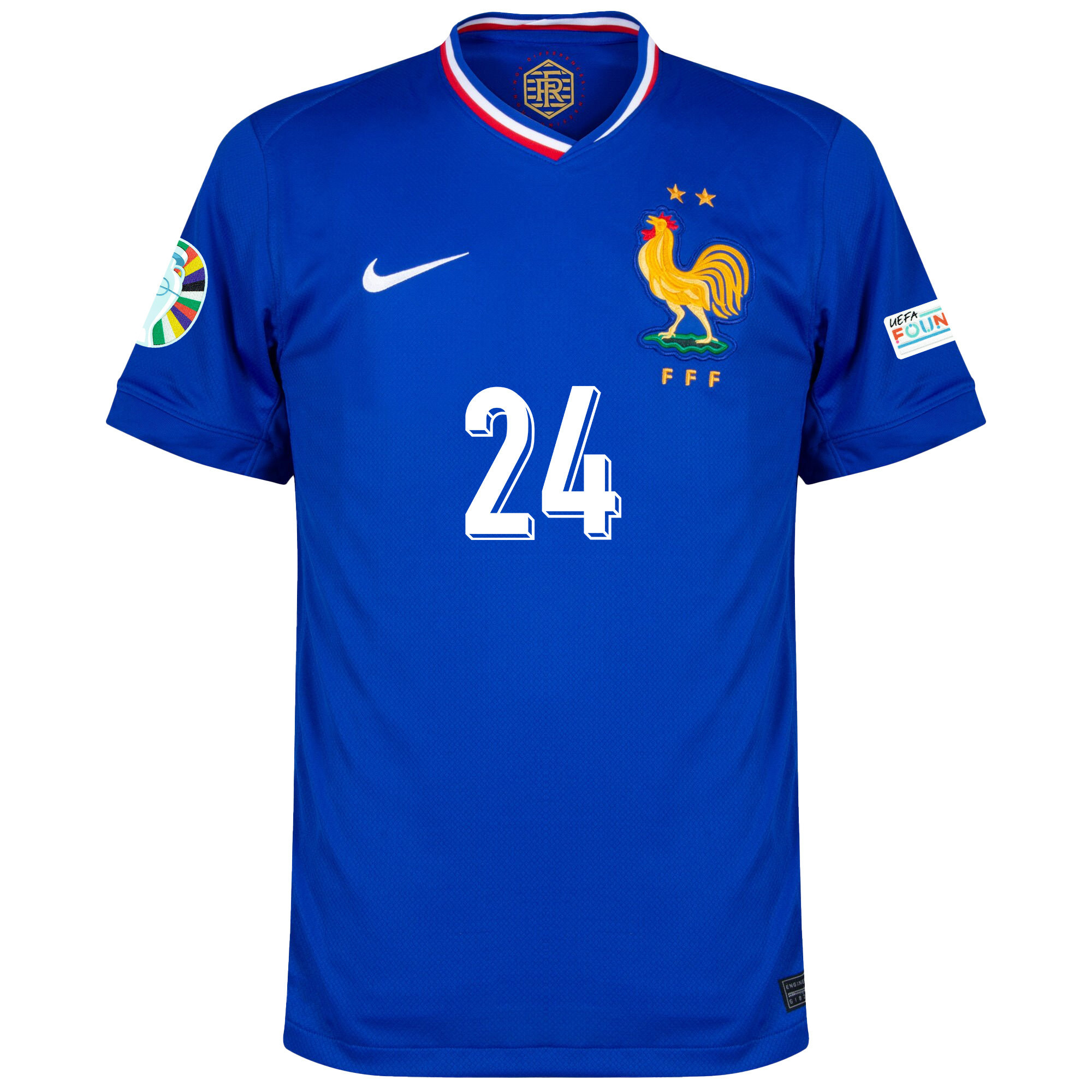 Ibrahima Konaté 24 France National Team 2024/25 Home Jersey - Euro UEFA Patch - Men, Blue