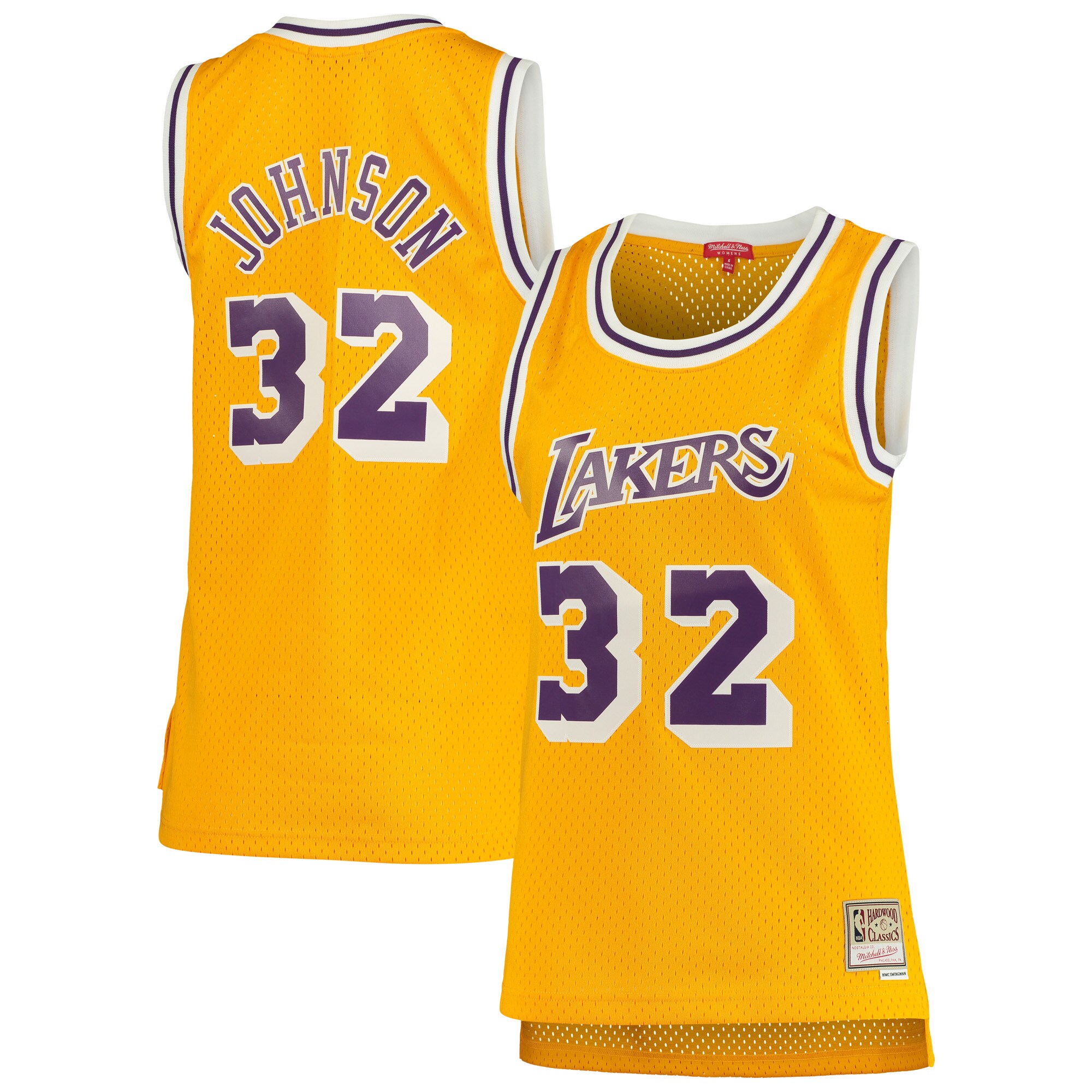 Magic Johnson Los Angeles Lakers Mitchell & Ness Women's 1984\/85 Hardwood Classics Swingman Jersey - Gold