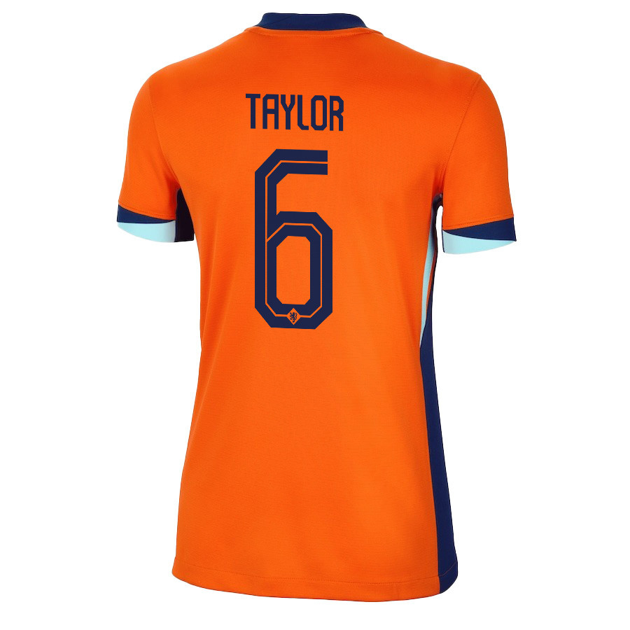 Kenneth Taylor 6 Netherlands National Team 2024/25 Home WOMEN Jersey - Orange