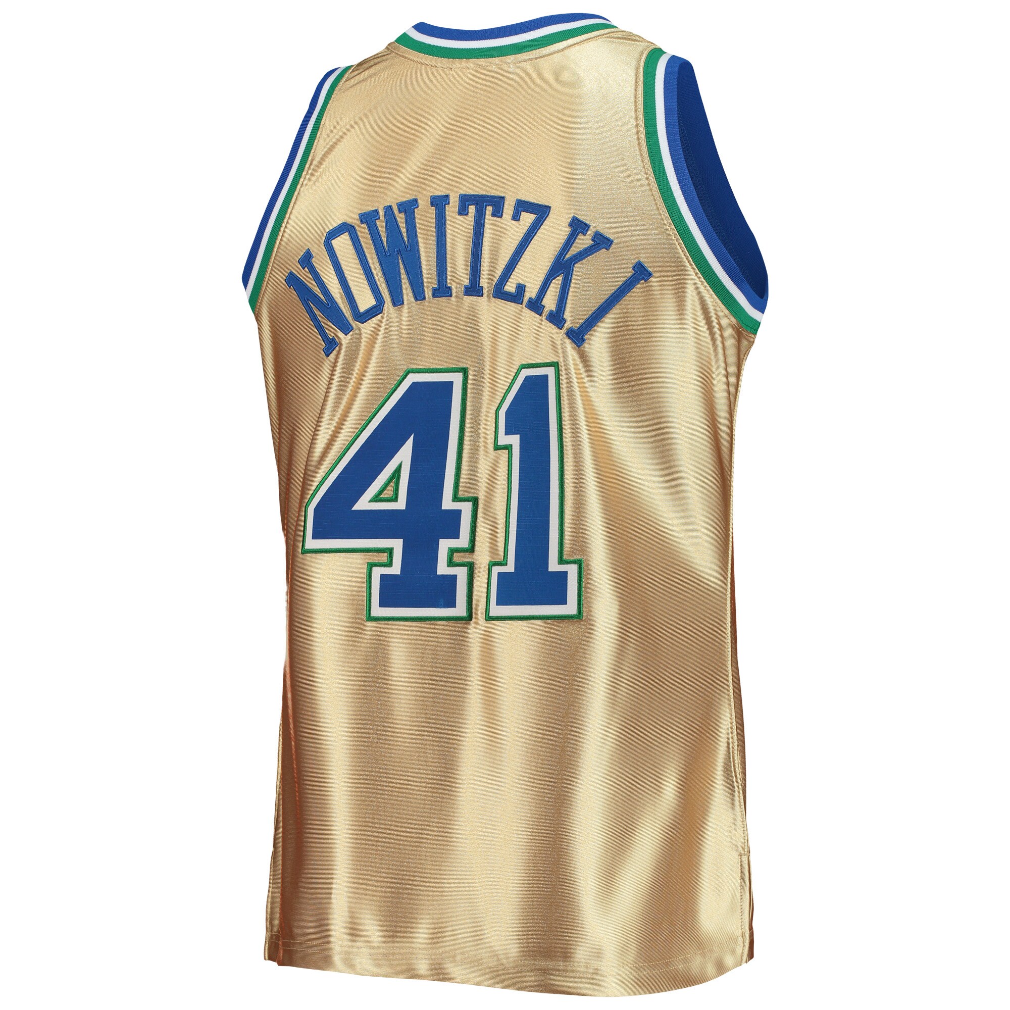 Dirk Nowitzki Dallas Mavericks Mitchell & Ness 75th Anniversary 1998\/99 Hardwood Classics Swingman Jersey - Gold