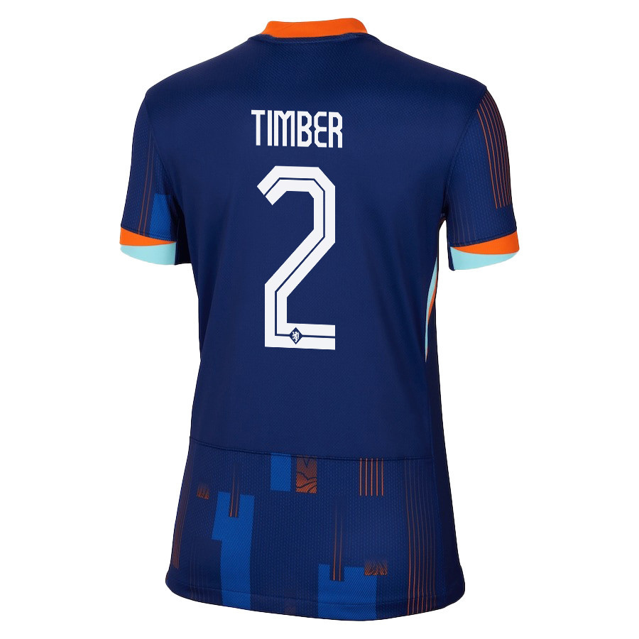 Jurriën Timber 2 Netherlands National Team 2024/25 Away WOMEN Jersey - Navy