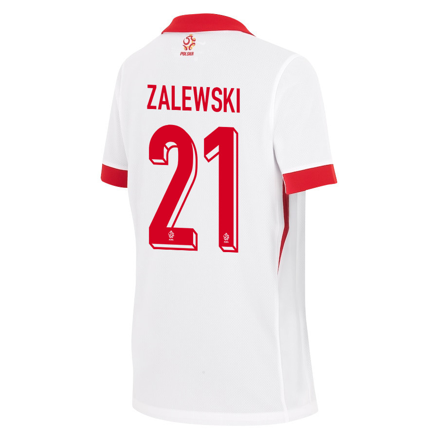 Nicola Zalewski 21 Poland National Team 2024/25 Home YOUTH Jersey - White
