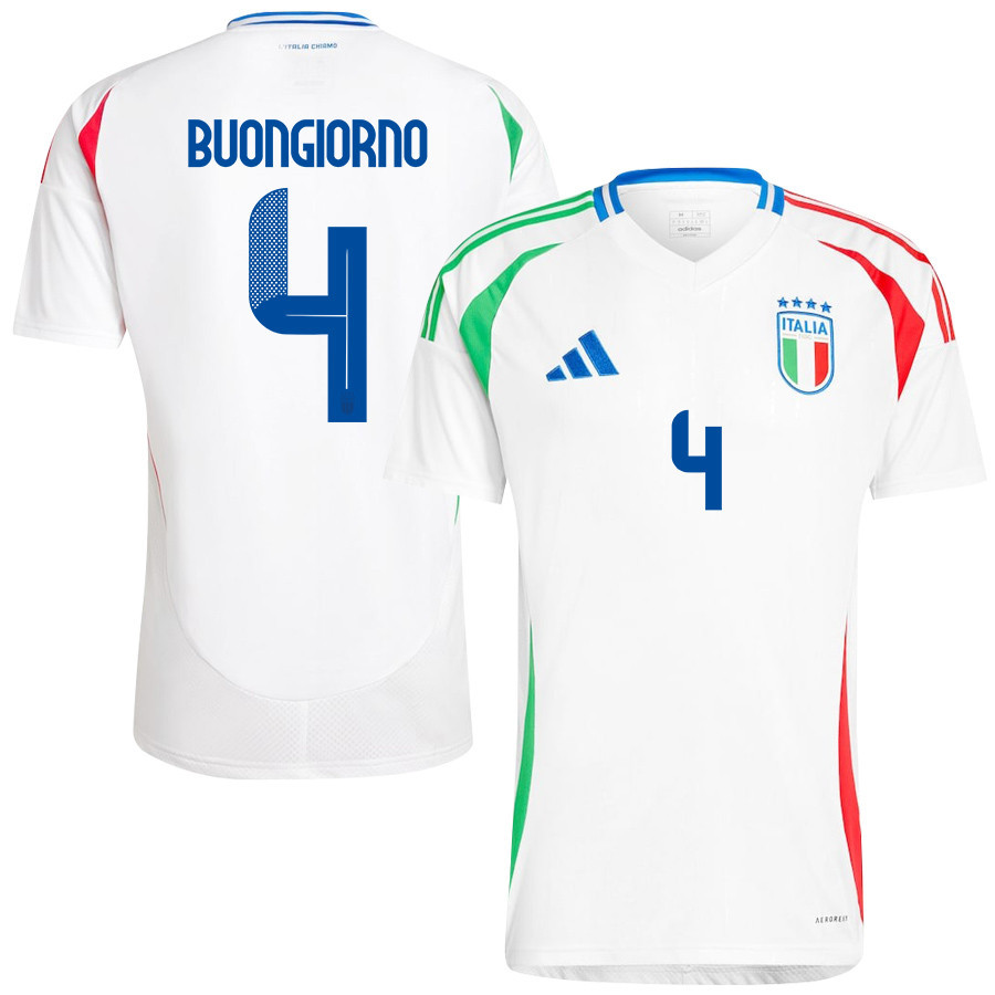 Alessandro Buongiorno 4 Italy National Team 2024/25 Away Men Jersey - White