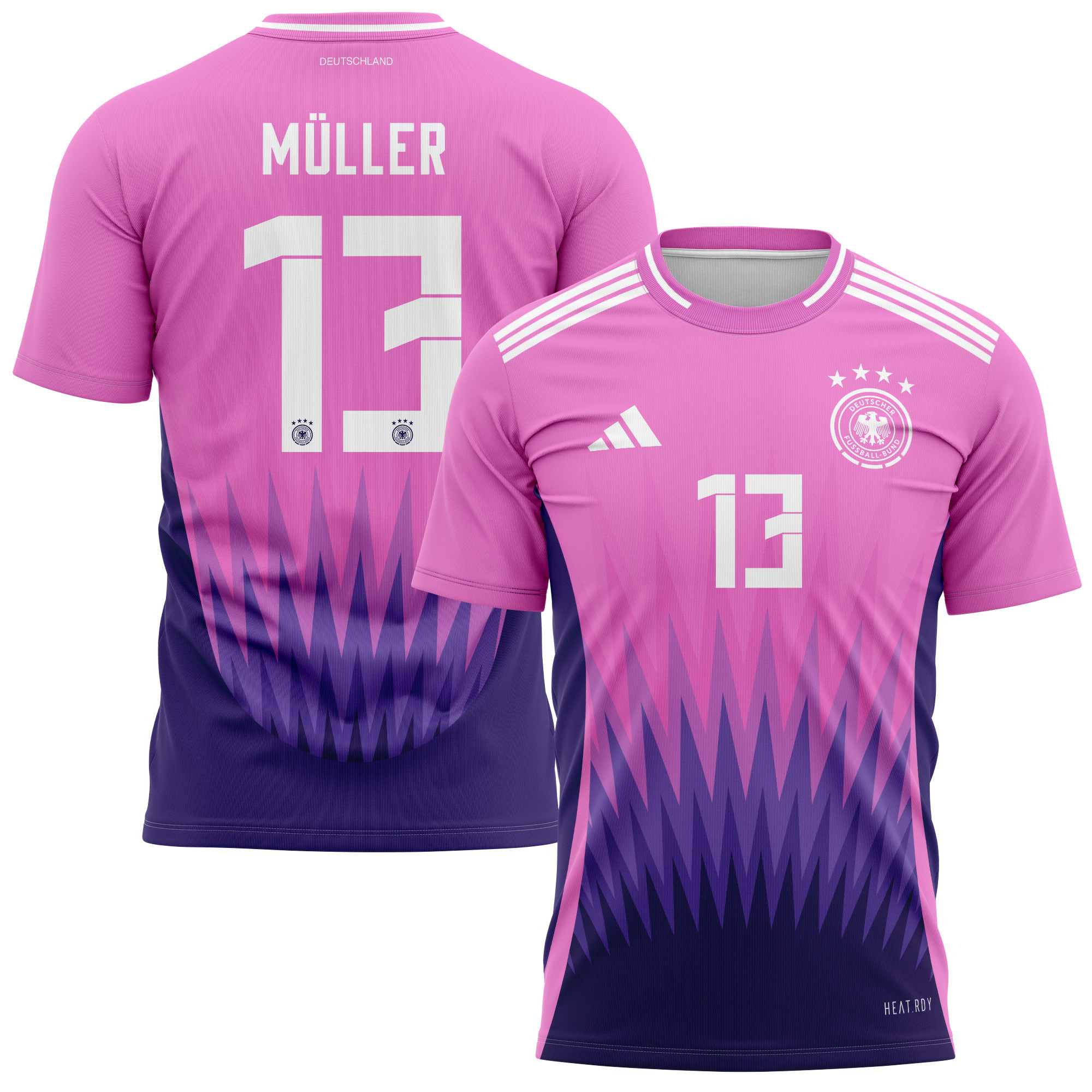 Thomas Müller 13 Germany National Team 2024 Away Kits AOP T-shirt - Purple