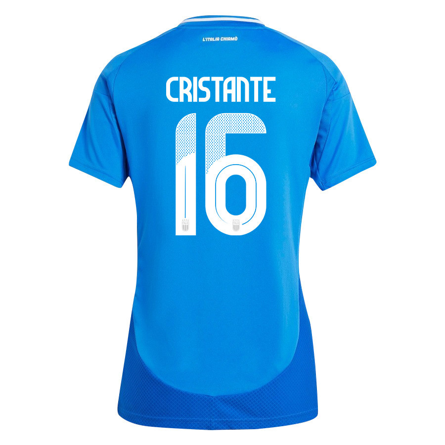 Bryan Cristante 16 Italy National Team 2024/25 Home Women Jersey - Blue