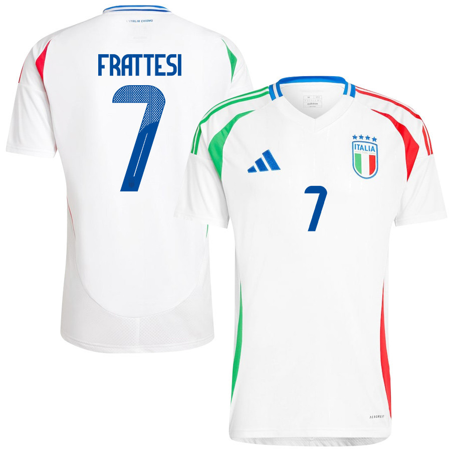 Davide Frattesi 7 Italy National Team 2024/25 Away Men Jersey - White