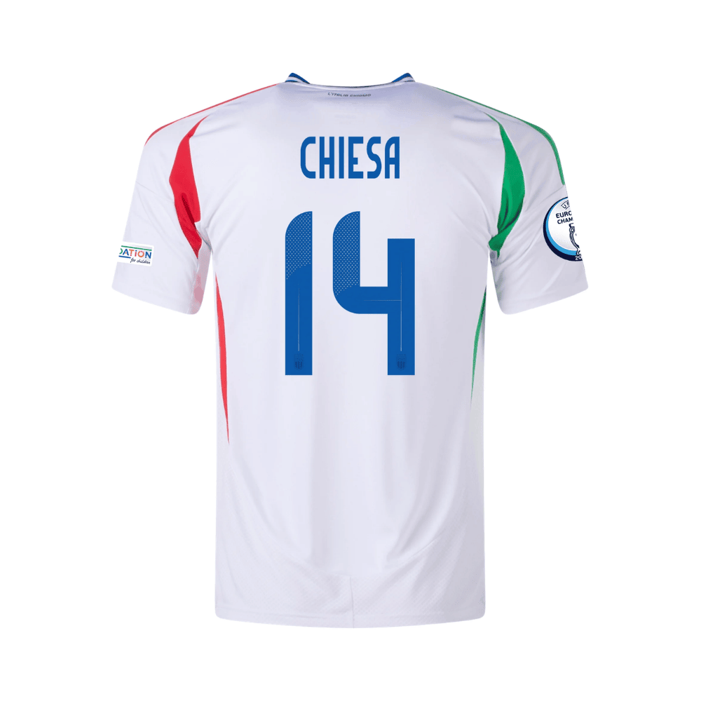 Federico Chiesa 14 Italy National Team 2024 Away Men Jersey - White