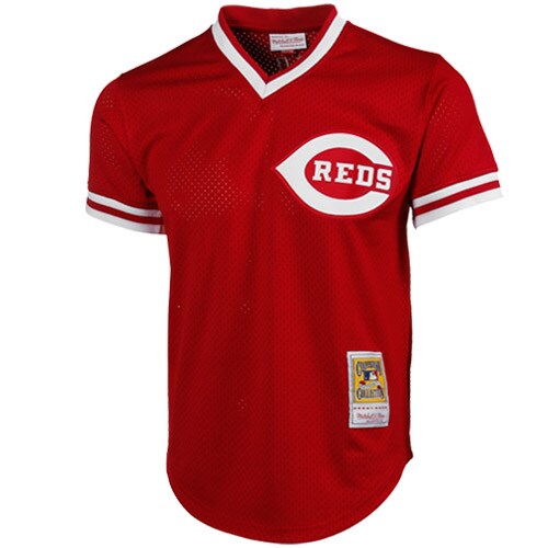 Johnny Bench Cincinnati Reds Mitchell & Ness 1983 Authentic Cooperstown Collection Mesh Batting Practice Jersey - Red