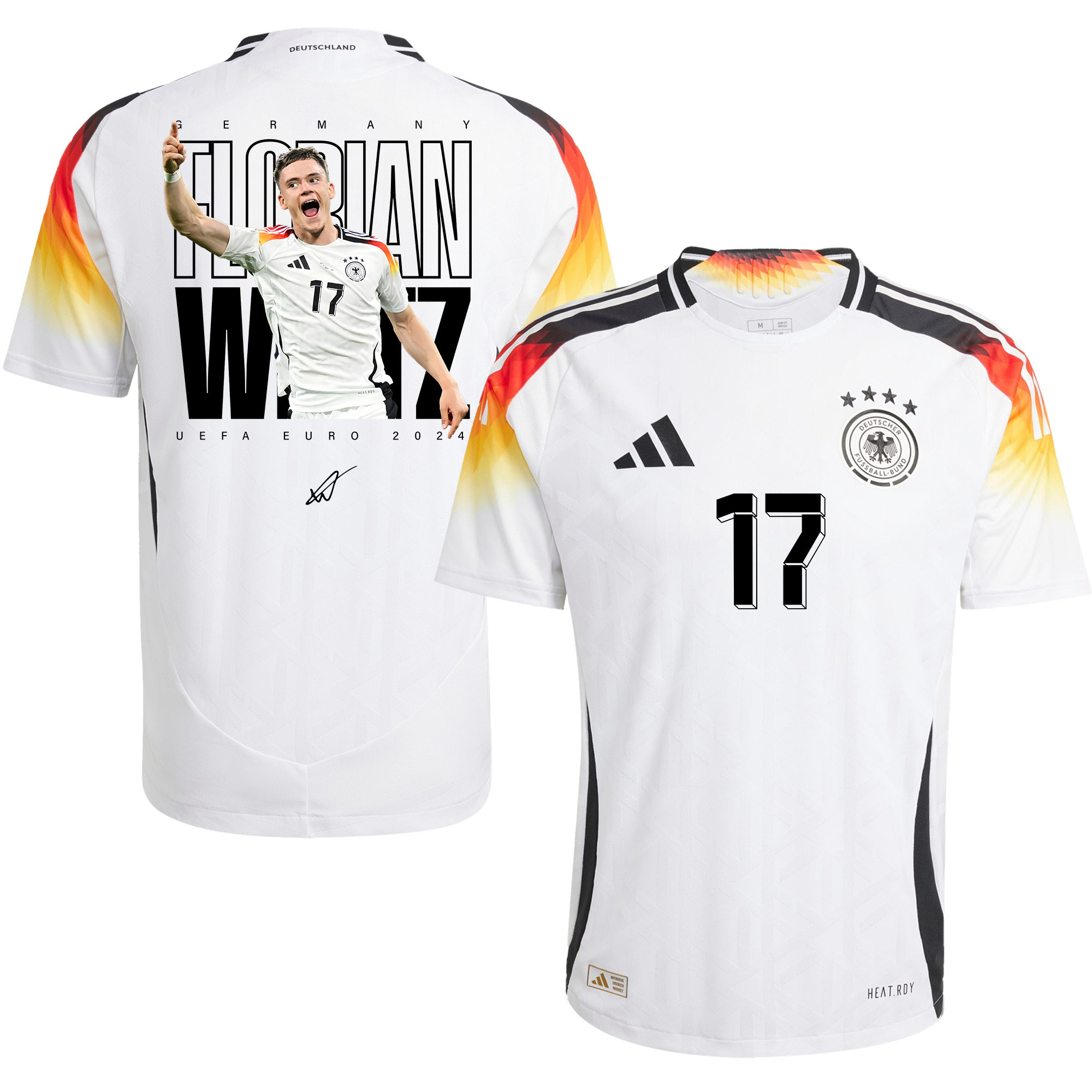 Florian Wirtz 17 Signed Germany National Team 2024 Rising Star Home Men Jersey - White