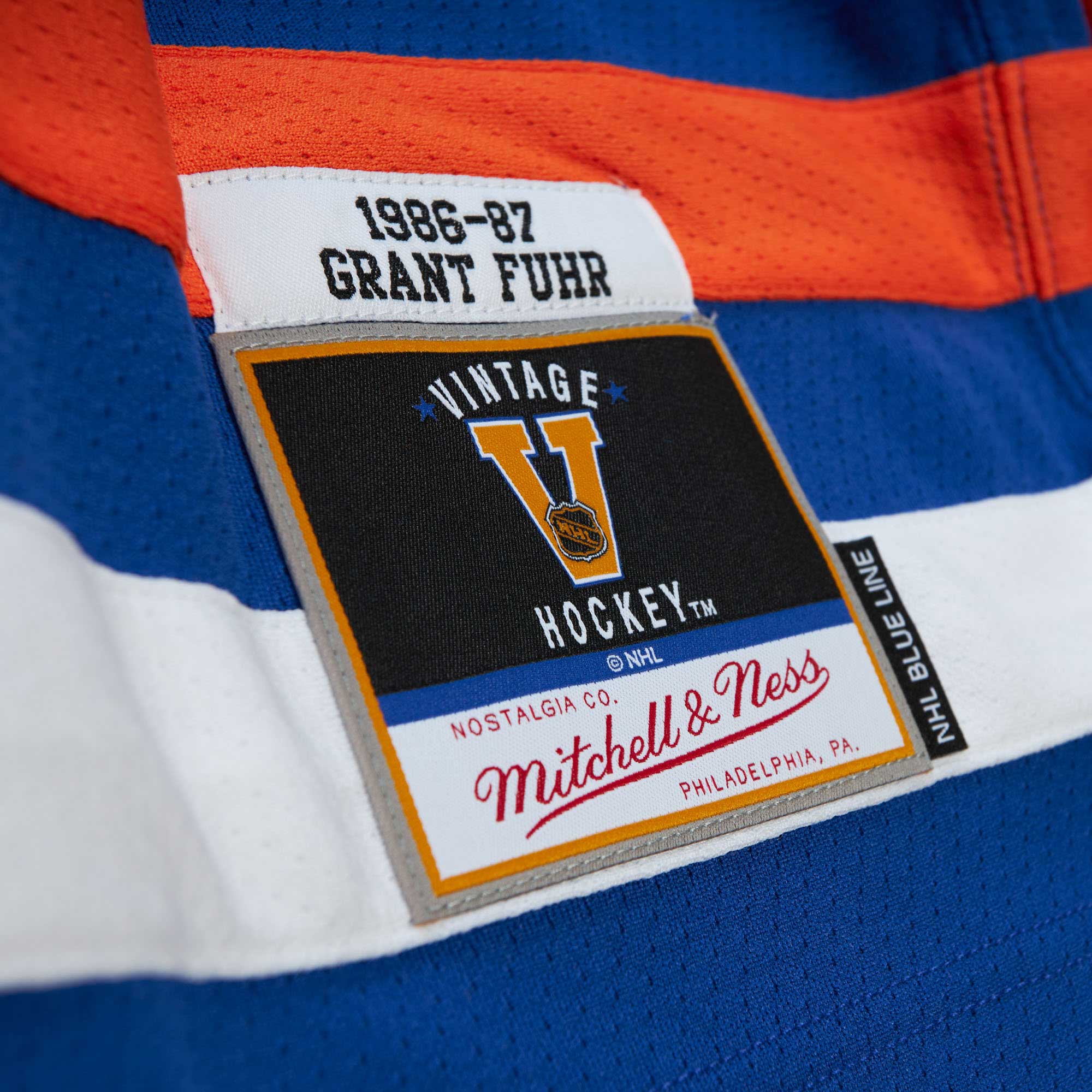 Grant Fuhr Edmonton Oilers Mitchell & Ness  1986\/87 Blue Line Player Jersey - Royal