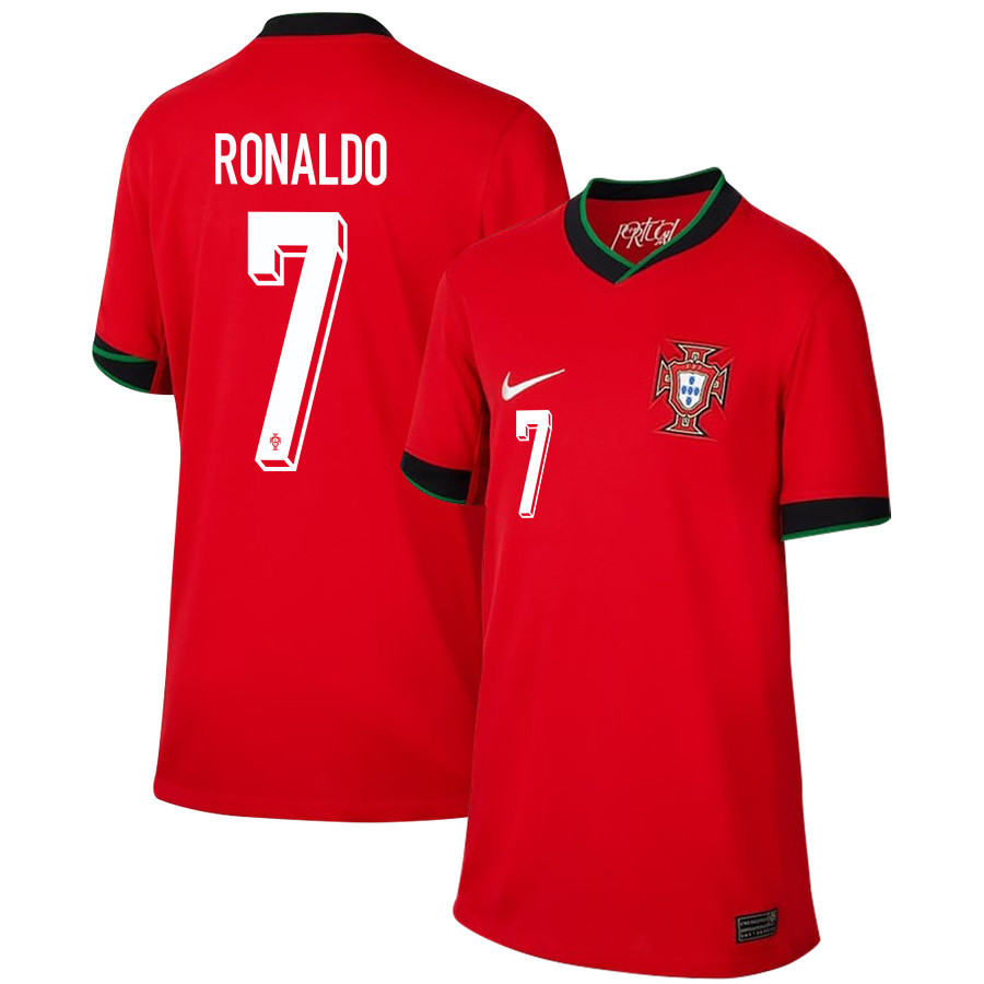 Cristiano Ronaldo 7 Portugal National Team 2024/25 Home YOUTH Jersey - Red