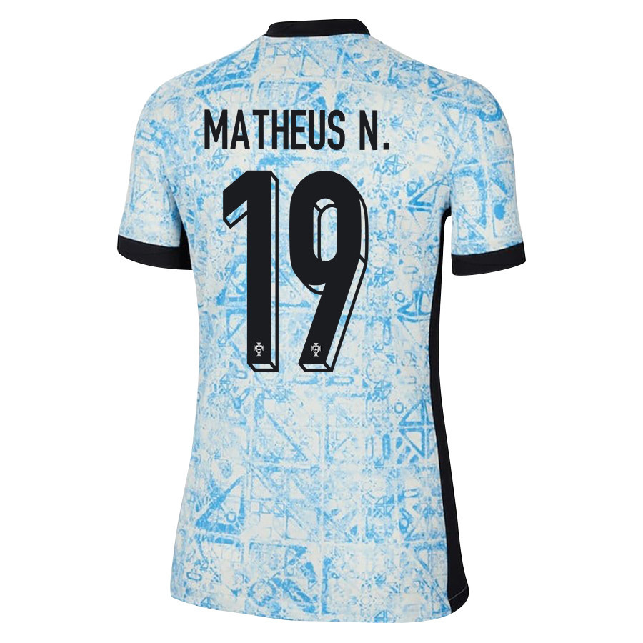 Matheus Nunes 19 Portugal National Team 2024/25 Away WOMEN Jersey - Cream/Blue