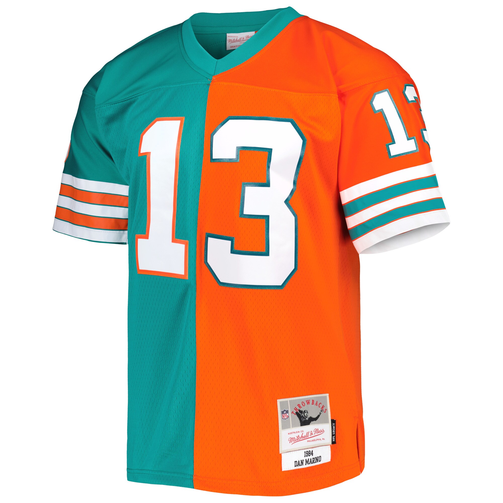 Dan Marino Miami Dolphins Mitchell & Ness 1984 Split Legacy Replica Jersey - Aqua\/Orange