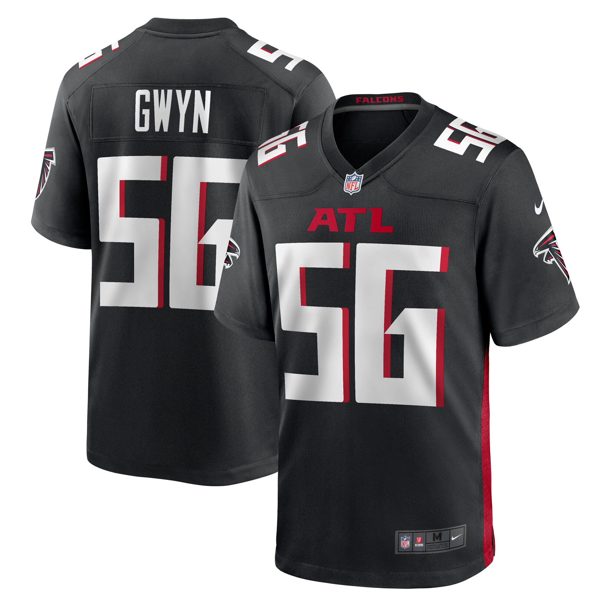 Jovaughn Gwyn Atlanta Falcons  Team Game Jersey -  Black