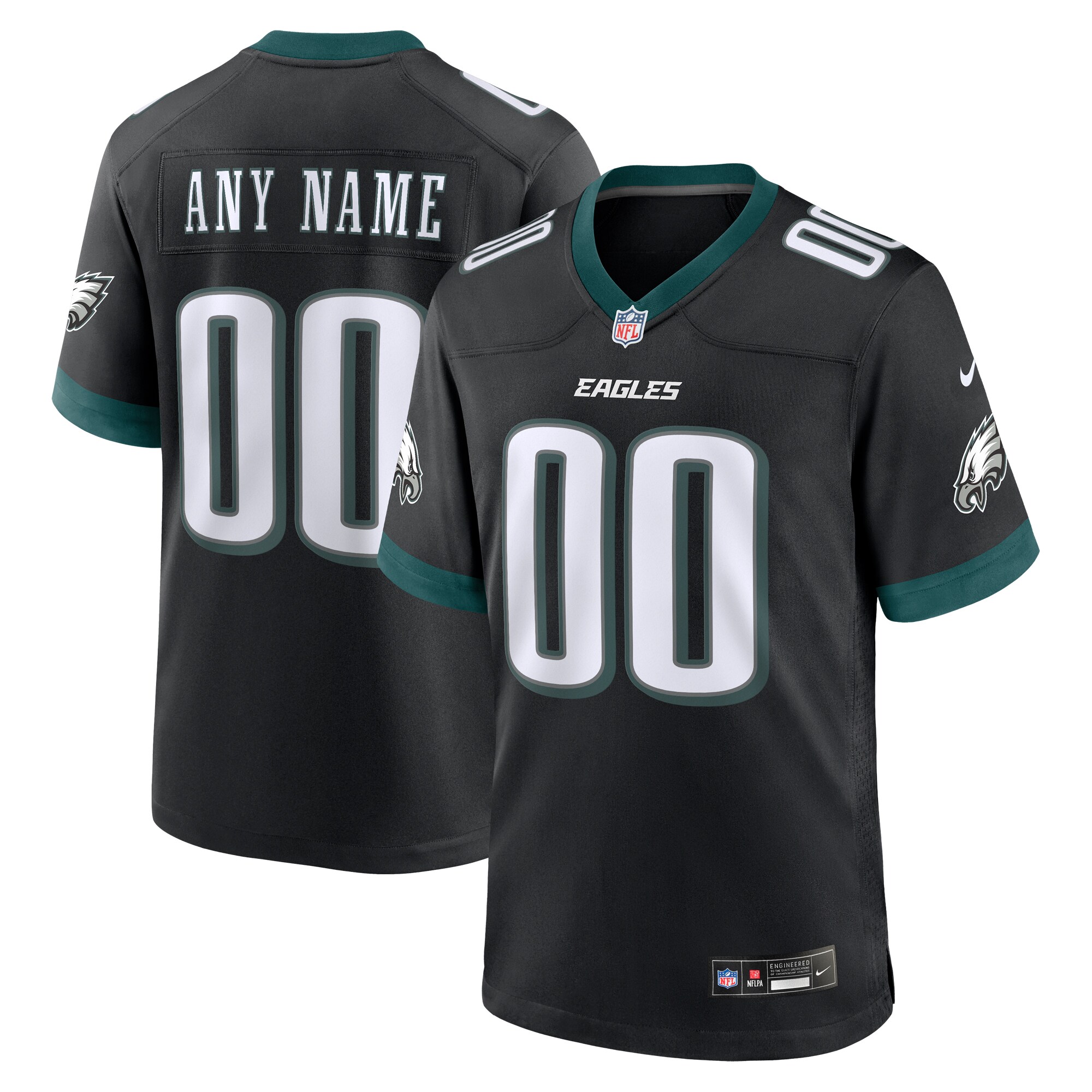 Philadelphia Eagles  Alternate Custom Game Jersey - Black