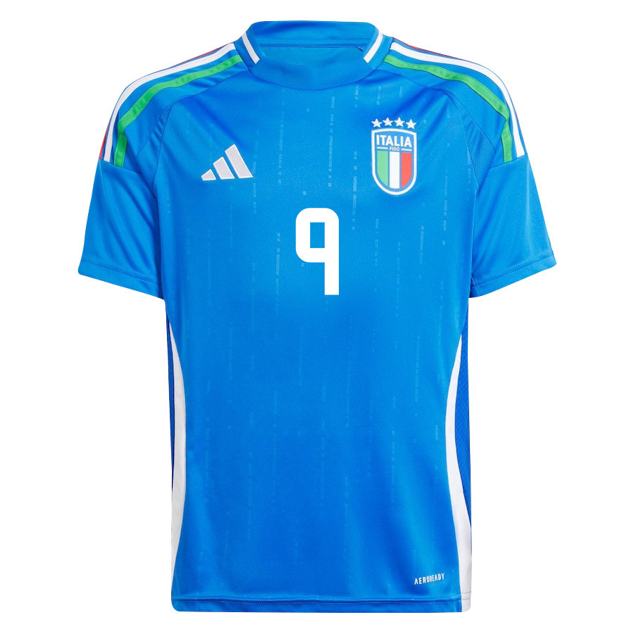 Gianluca Scamacca 9 Italy National Team 2024/25 Home YOUTH Jersey - Blue