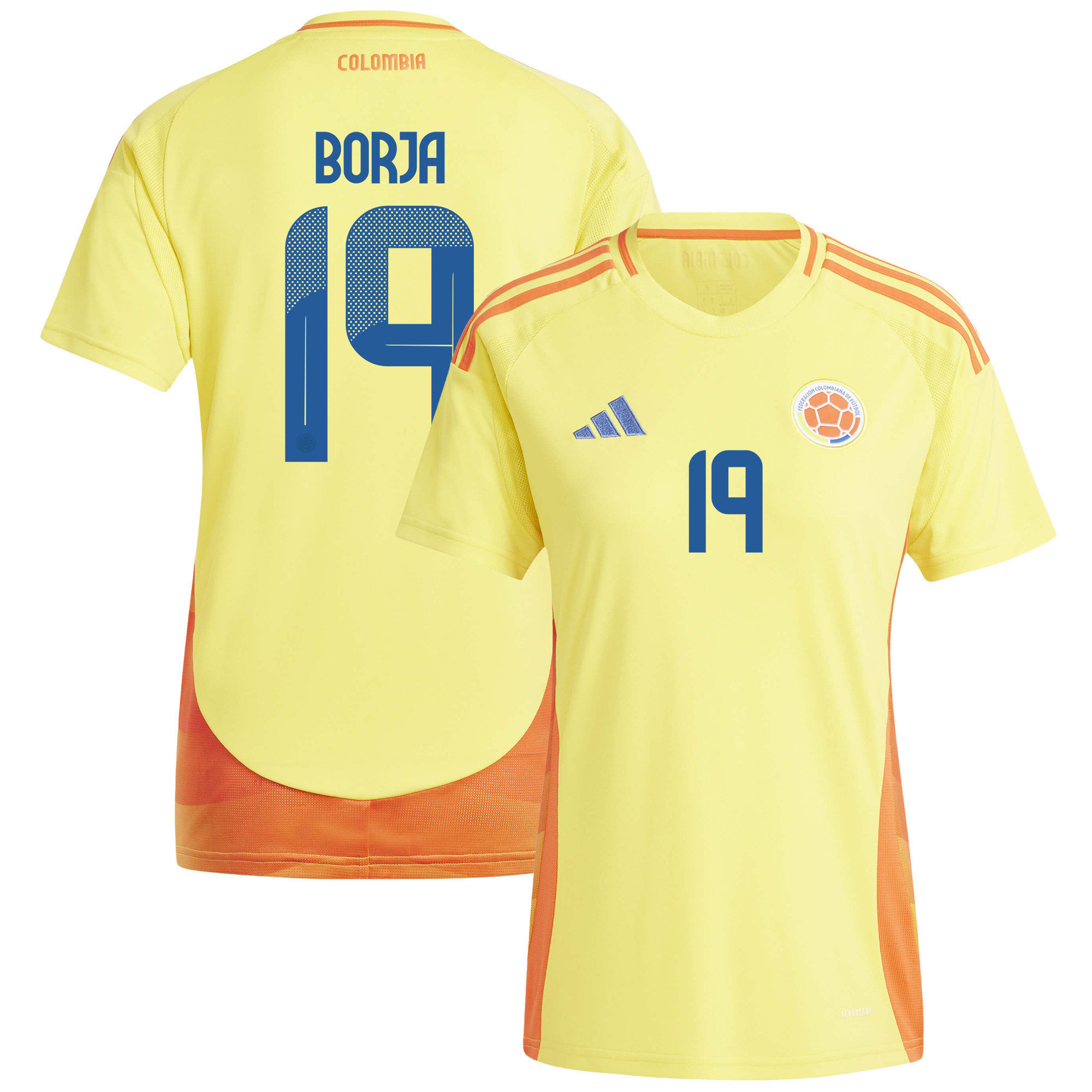 Miguel Borja 19 Colombia National Team 2024/25 Home Women Jersey - Yellow