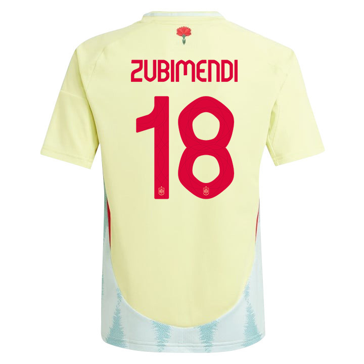 Martin Zubimendi 18 Spain National Team 2024 Away YOUTH Jersey - Yellow