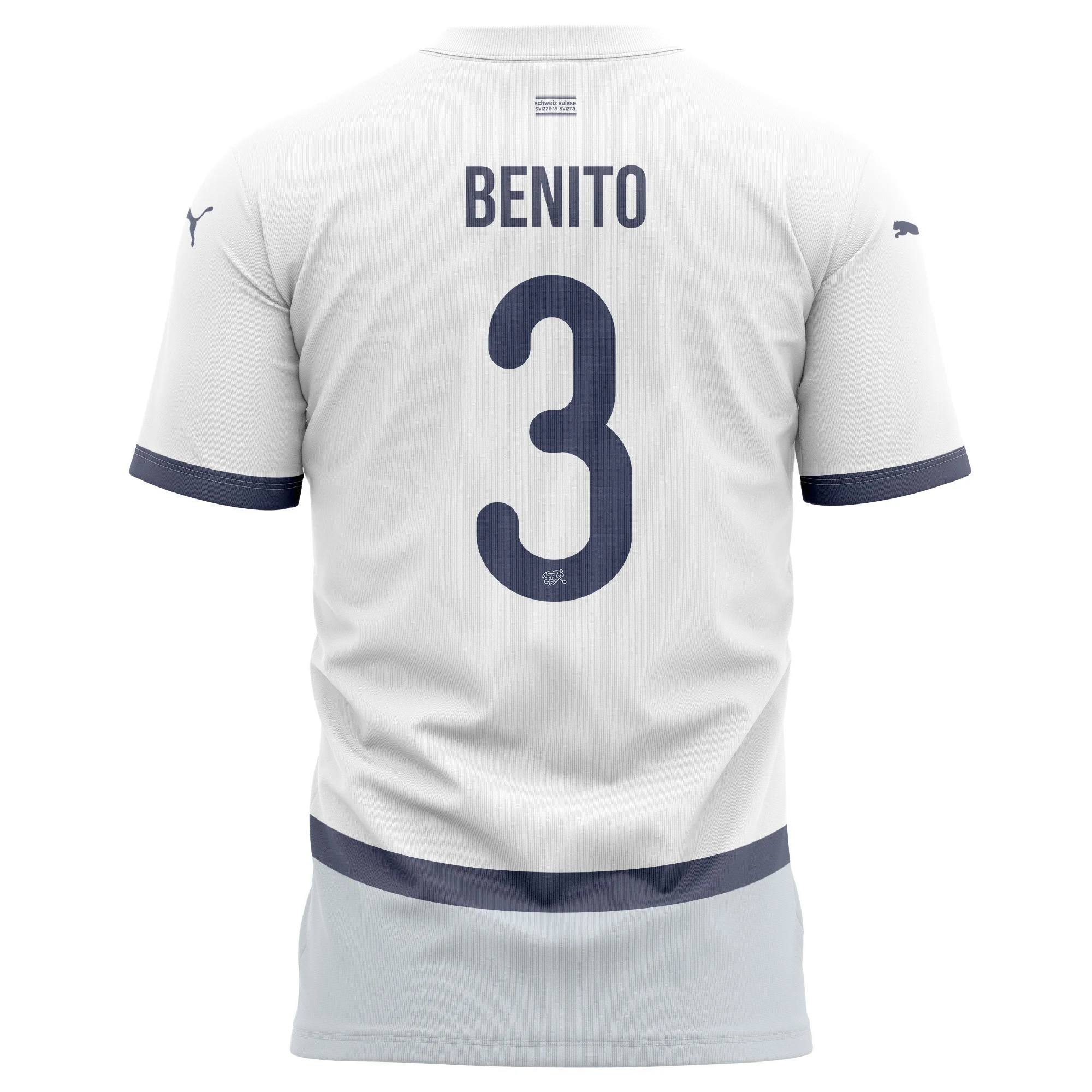 Loris Benito 3 Switzerland National Team 2024/25 Away Kits AOP T-shirt - White