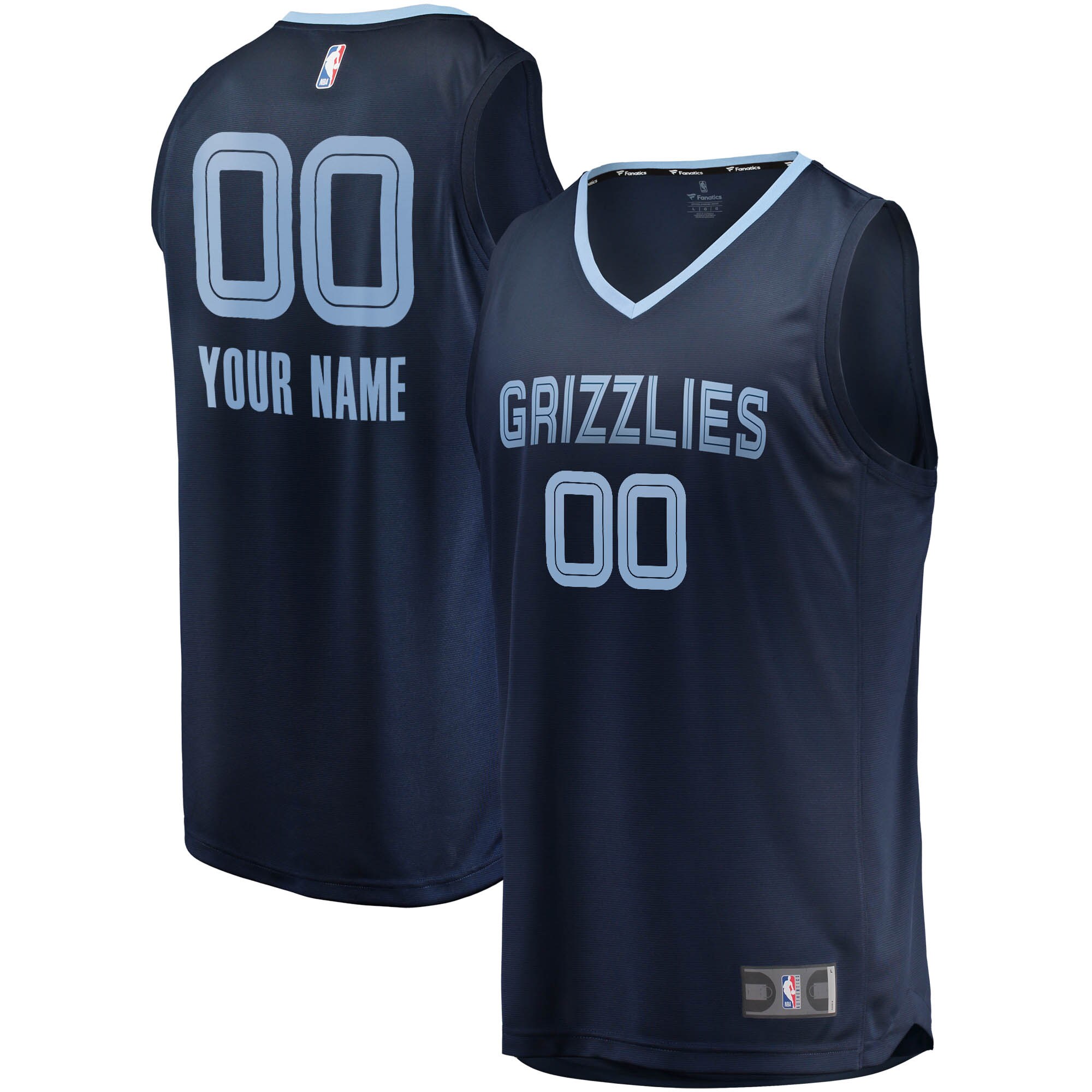 Memphis Grizzlies Fanatics Youth Fast Break Custom Replica Jersey Navy - Icon Edition