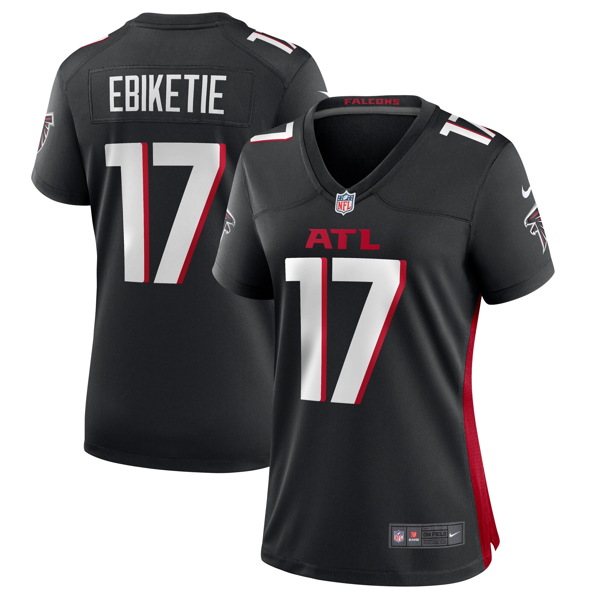 Arnold Ebiketie Atlanta Falcons  Women's Team Game Jersey -  Black