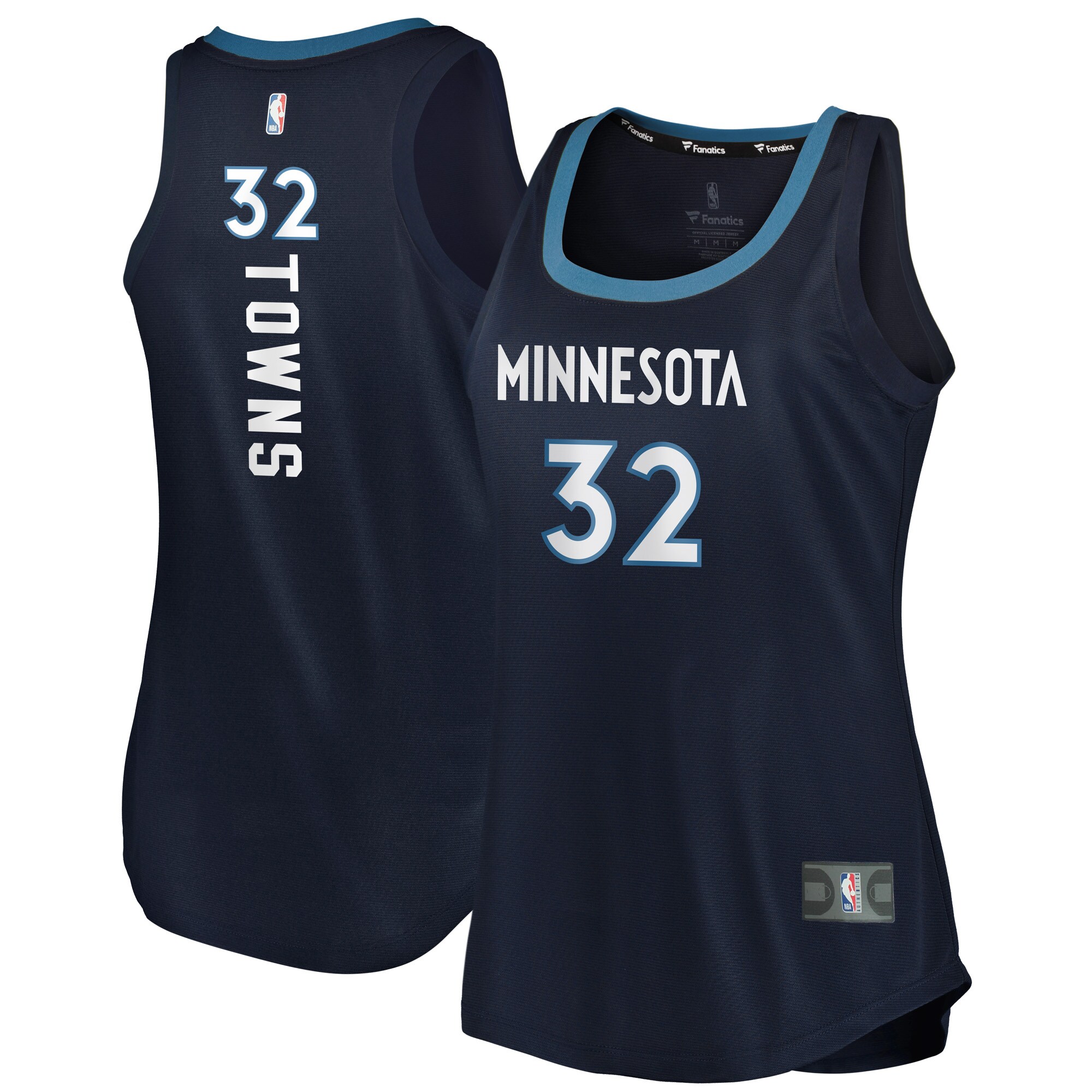 Karl-Anthony Towns Minnesota Timberwolves Fanatics Women's Fast Break Tank Jersey - Icon Edition - Navy