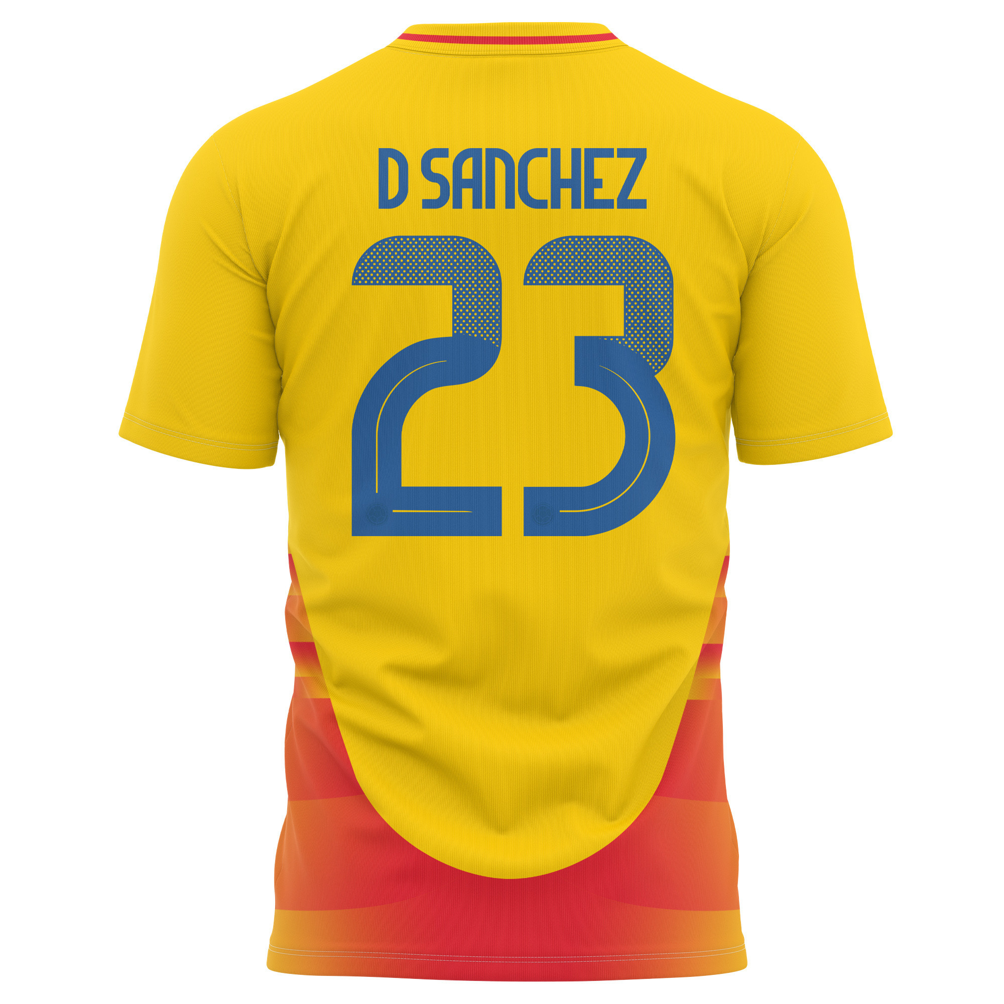 Davinson Sánchez 23 Colombia National Team 2024 Home Kits AOP T-shirt - Yellow