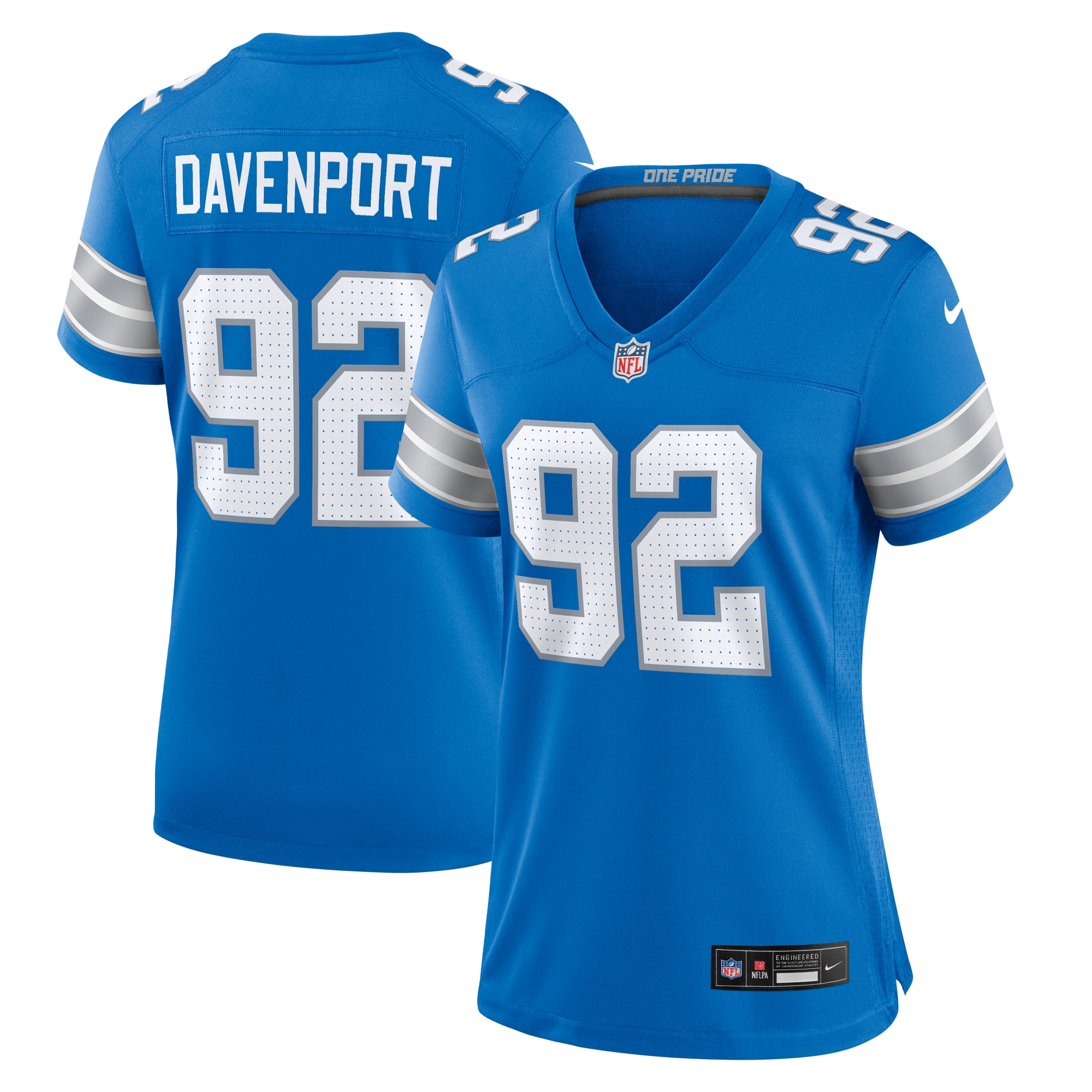 Marcus Davenport Detroit Lions  Women's Team Game Jersey -  Blue