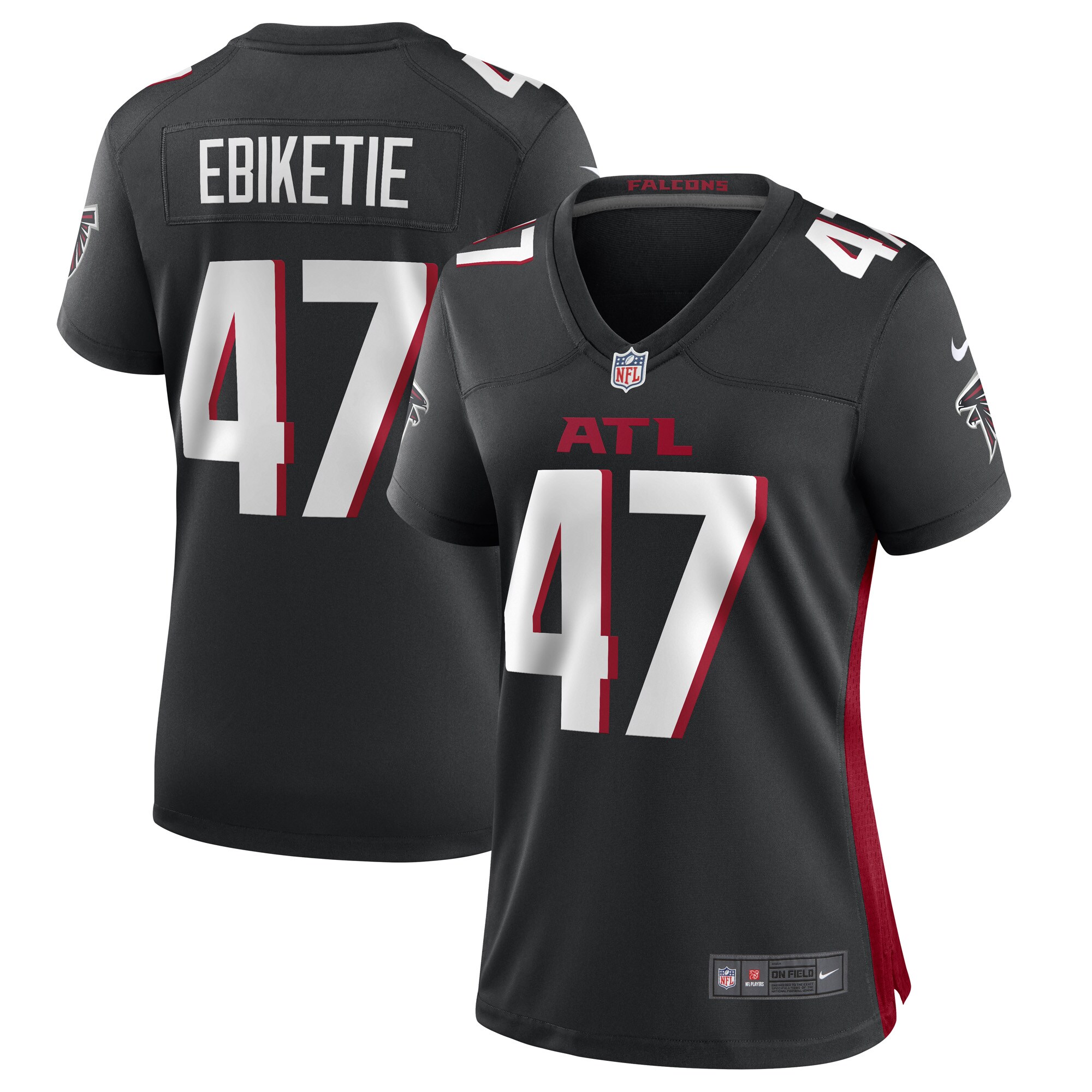 Arnold Ebiketie Atlanta Falcons  Women's Game Player Jersey - Black