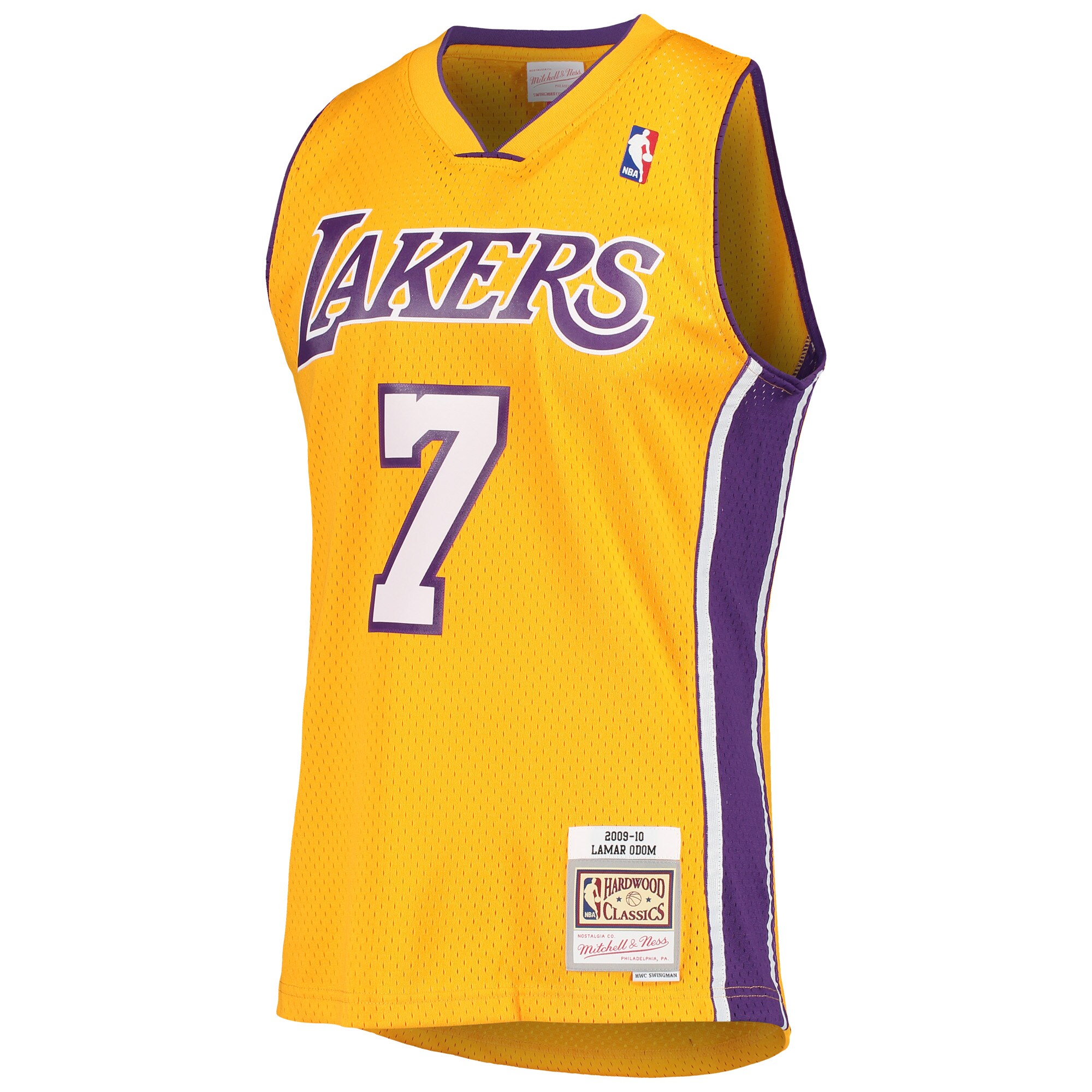 Lamar Odom Los Angeles Lakers Mitchell & Ness 2001\/02 Hardwood Classics Swingman Jersey - Gold