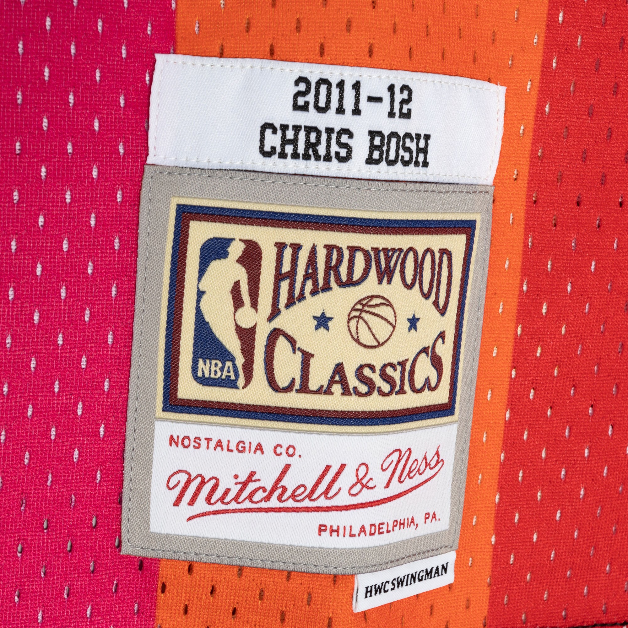 Chris Bosh Miami Heat Mitchell & Ness Hardwood Classics 2011\/12 Split Swingman Jersey - Black\/Red