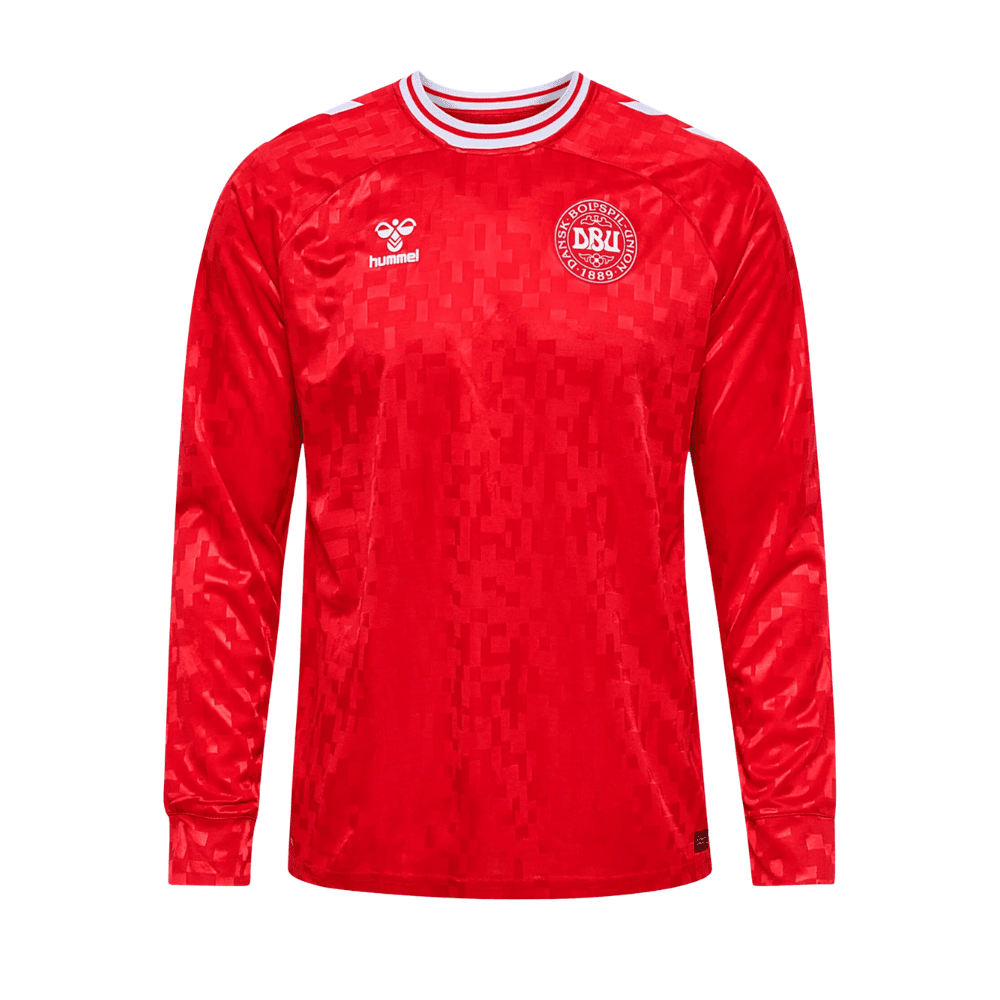 Denmark National Team 2024 Home Long Sleeve Men Jersey - Red