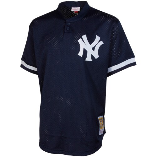Bernie Williams New York Yankees Mitchell & Ness Cooperstown Mesh Batting Practice Jersey - Navy