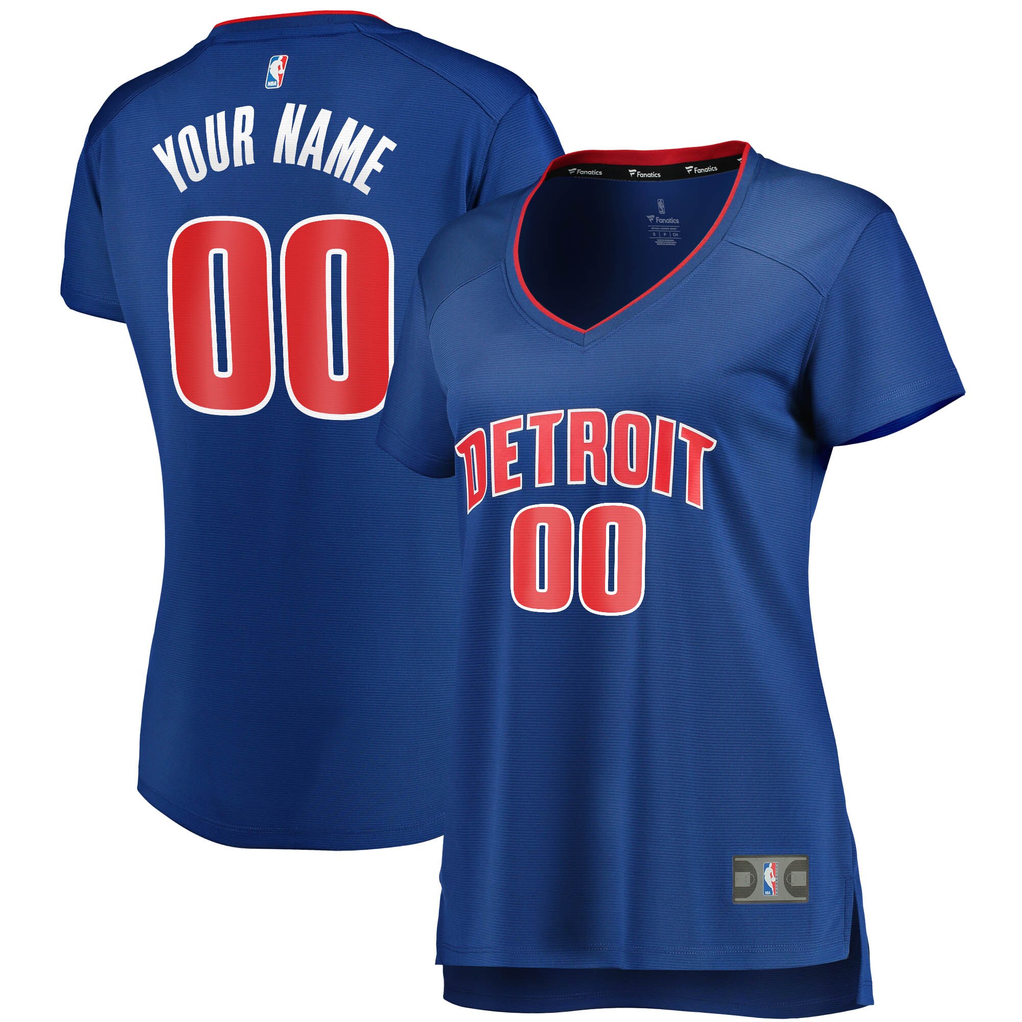 Detroit Pistons Fanatics Women's Fast Break Custom Jersey Royal - Icon Edition