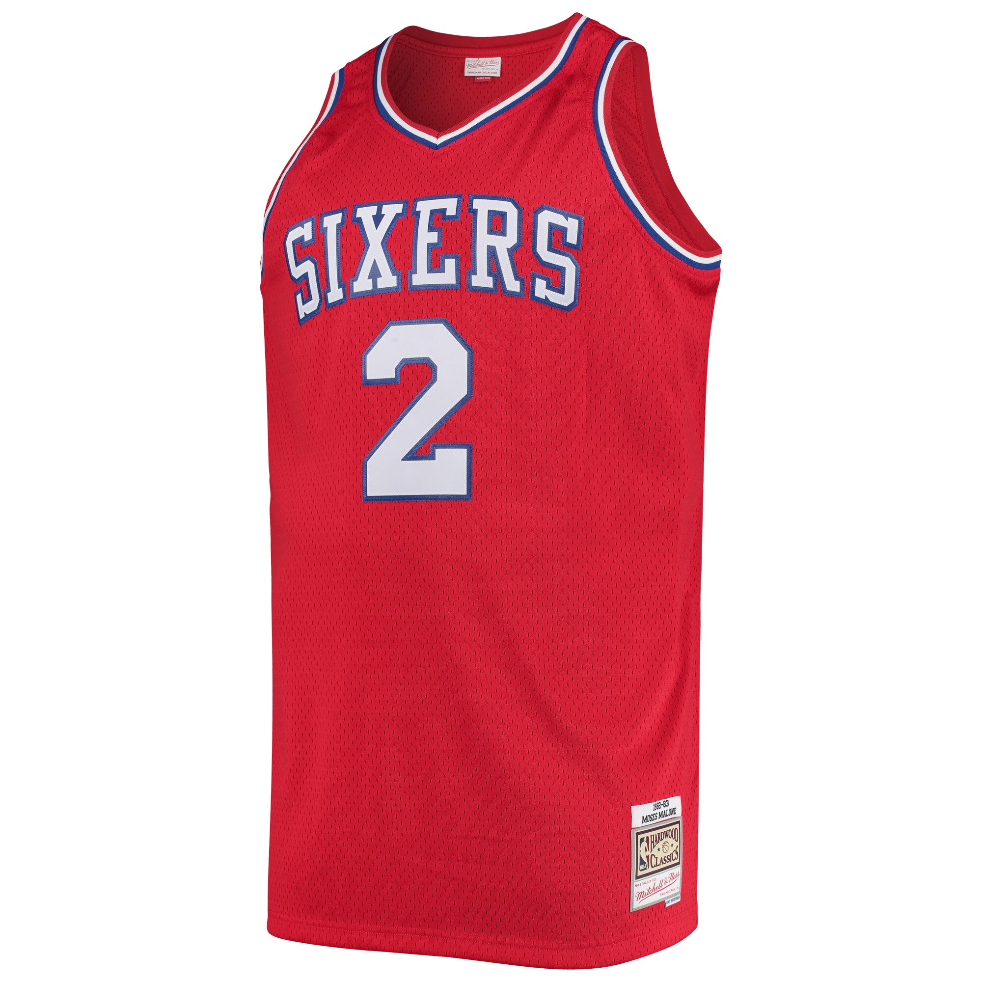 Moses Malone Philadelphia 76ers Mitchell & Ness 1982\/83 Big & Tall Hardwood Classics Swingman Jersey - Red