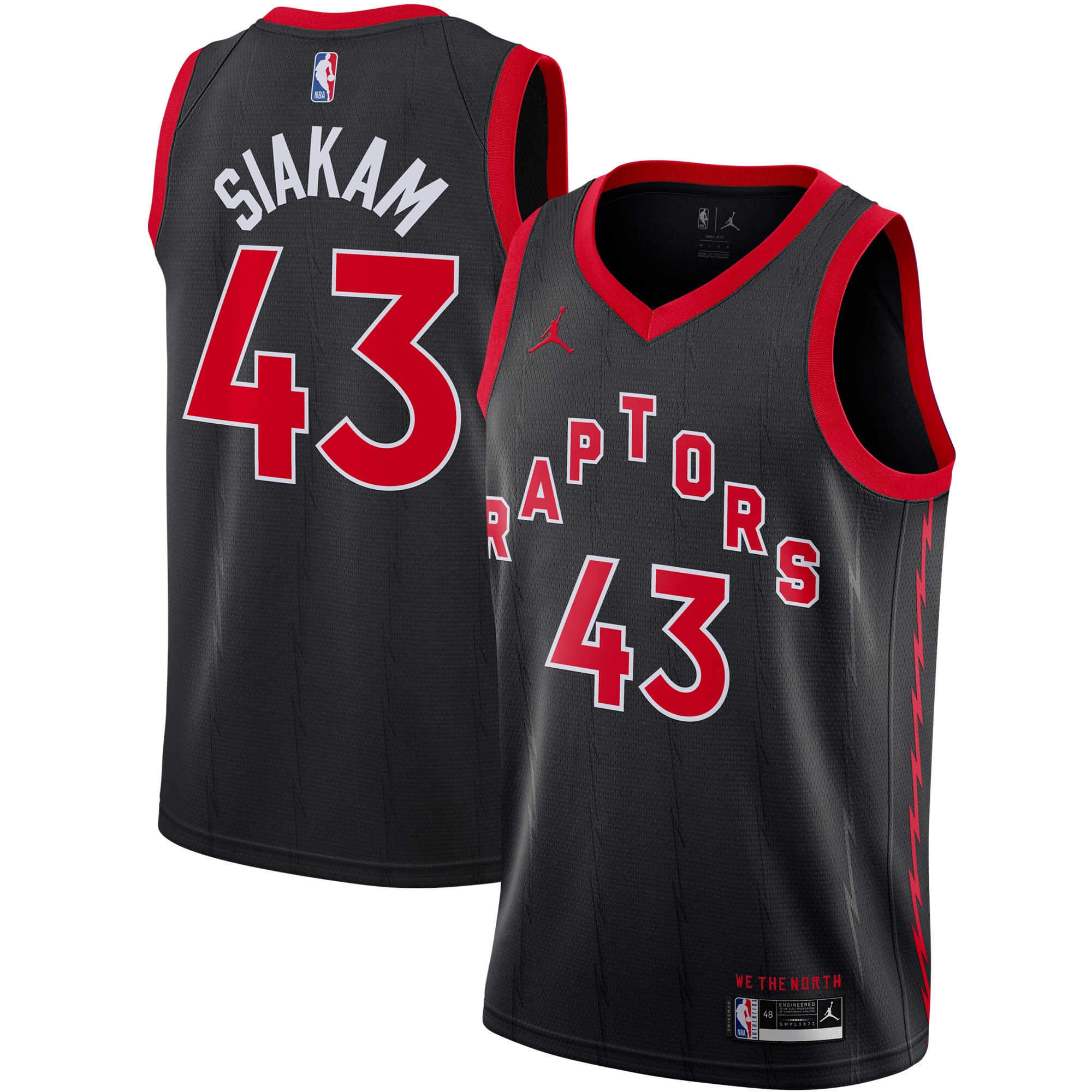 Pascal Siakam Toronto Raptors Jordan Brand 2020\/21 Swingman Jersey - Statement Edition - Black