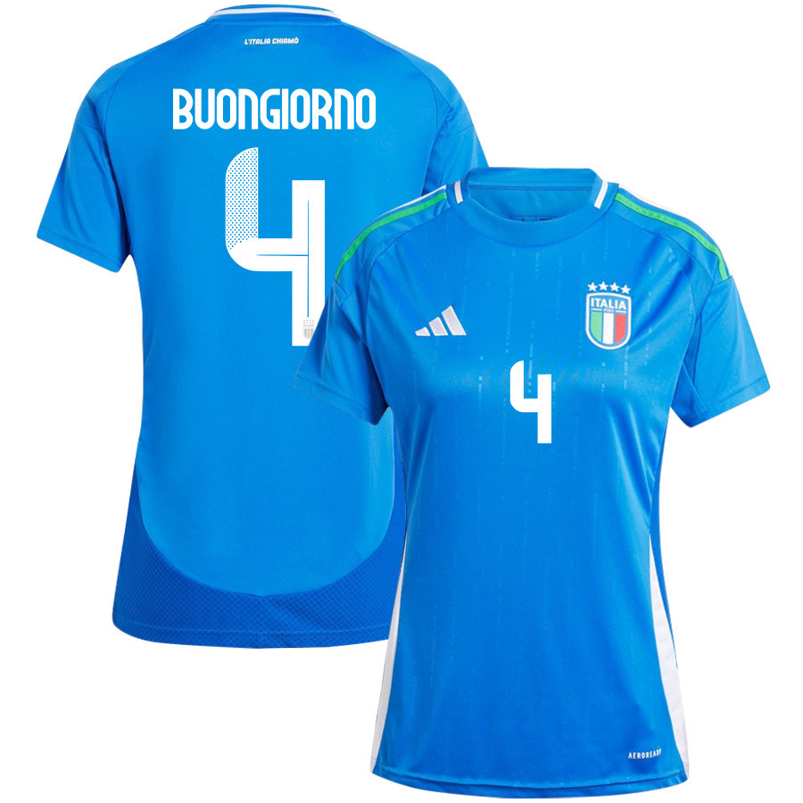 Alessandro Buongiorno 4 Italy National Team 2024/25 Home Women Jersey - Blue