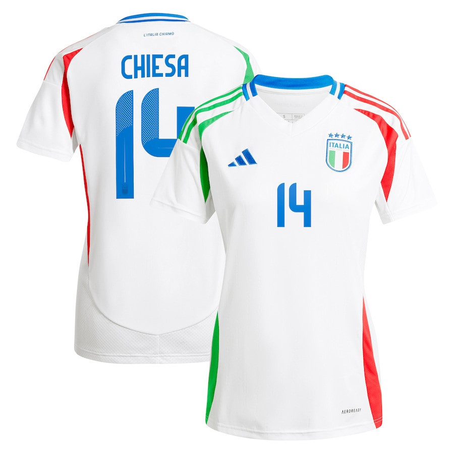 Federico Chiesa 14 Italy National Team 2024 Away Women Jersey - White