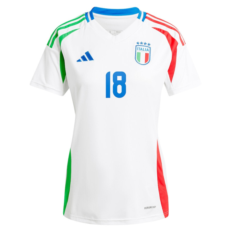 Nicolo Barella 18 Italy National Team 2024 Away Women Jersey - White