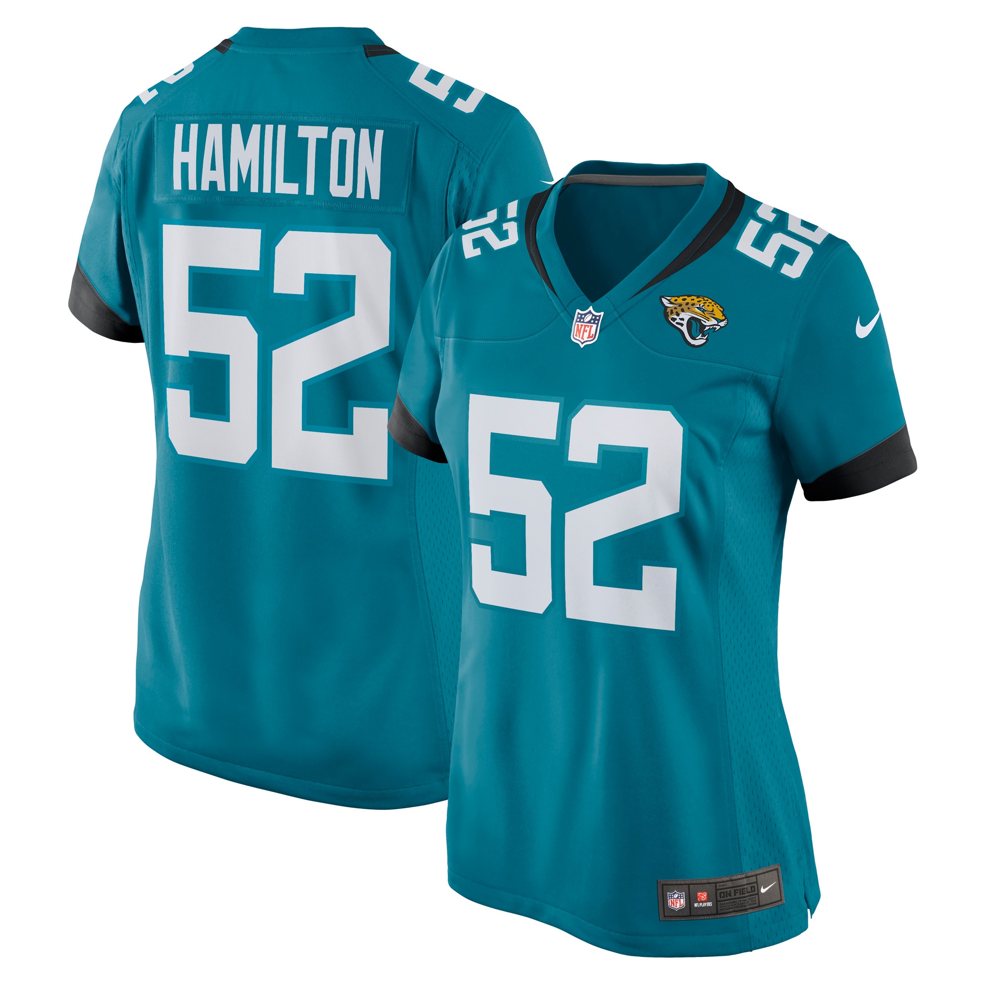 DaVon Hamilton Jacksonville Jaguars  Women's Game Jersey - Teal