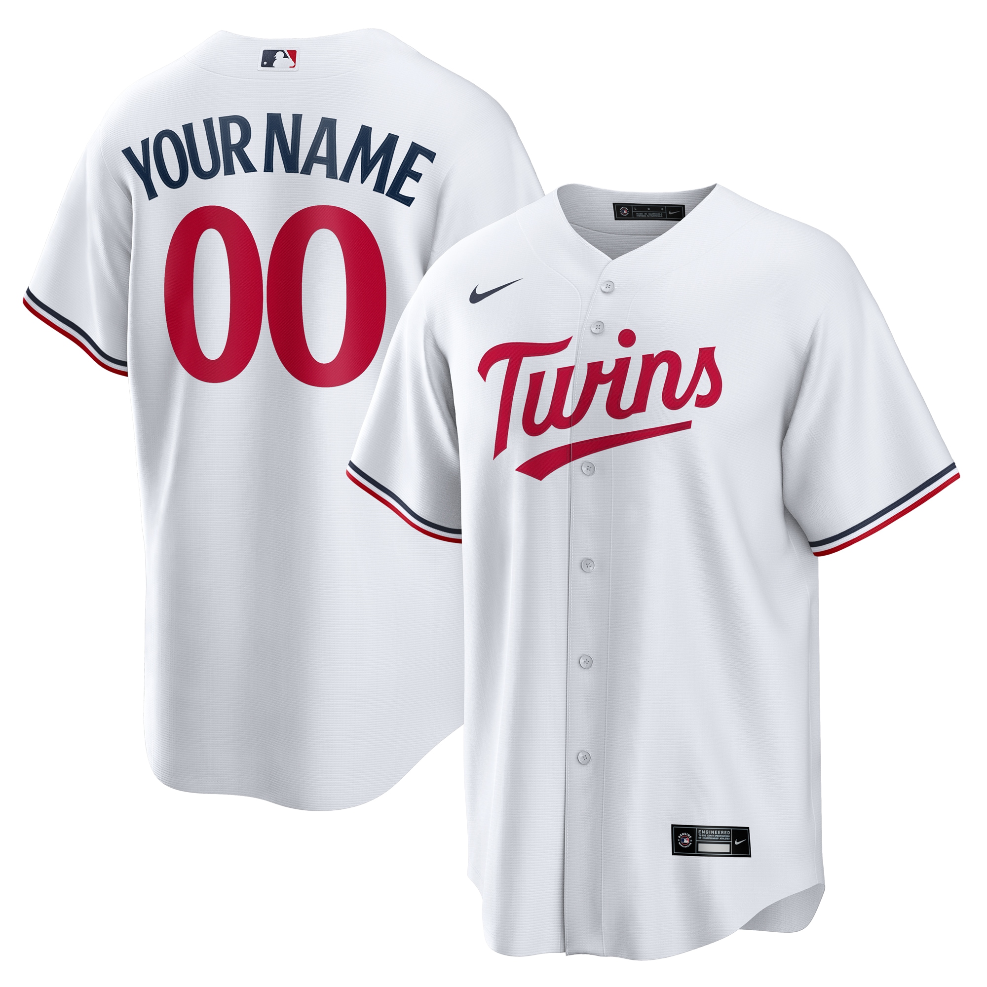 Minnesota Twins  Home Replica Custom Jersey - White