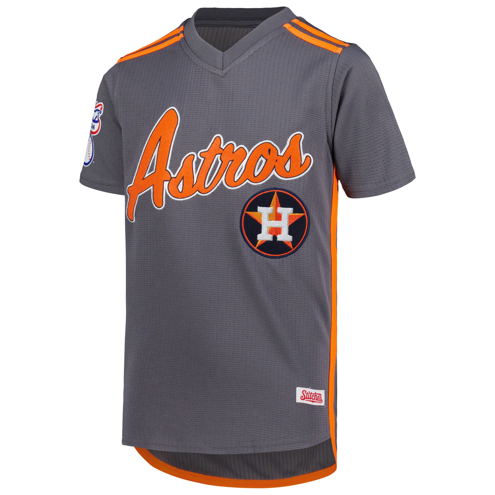Houston Astros Stitches Youth Team V-Neck Jersey - Charcoal