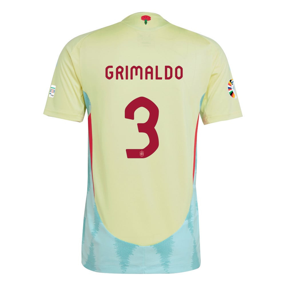Álex Grimaldo 3 Spain National Team 2024 Away Men Jersey - Yellow