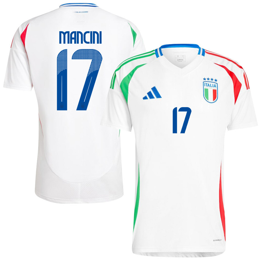 Gianluca Mancini 17 Italy National Team 2024/25 Away Men Jersey - White