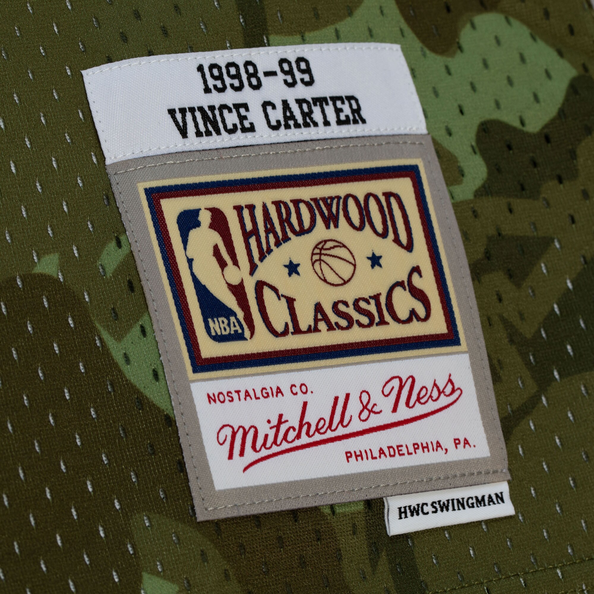 Vince Carter Toronto Raptors Mitchell & Ness Hardwood Classics 1998\/99 Ghost Green Swingman Jersey - Camo
